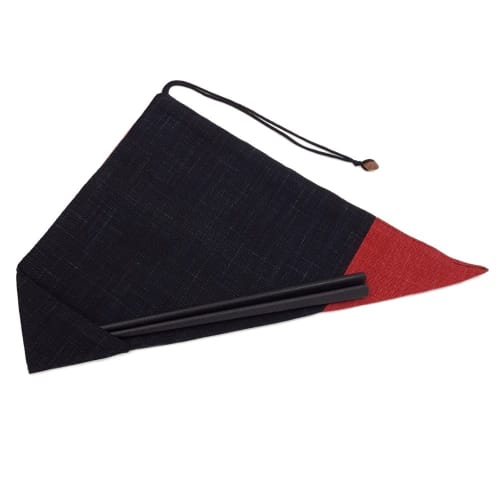 FUJITA Handmade Workshop: Plain Fabric Chopstick Case (Red X Pink X Black) - My Chopstick Holder, Handmade In Japan, Japanese Goods, Chopstick Case, E