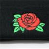 Autumn and Winter Knitted Hat with Rose Blossoms Embroidered Woolen Hat, Warm Hoodie, Cold Hat, No Eaves