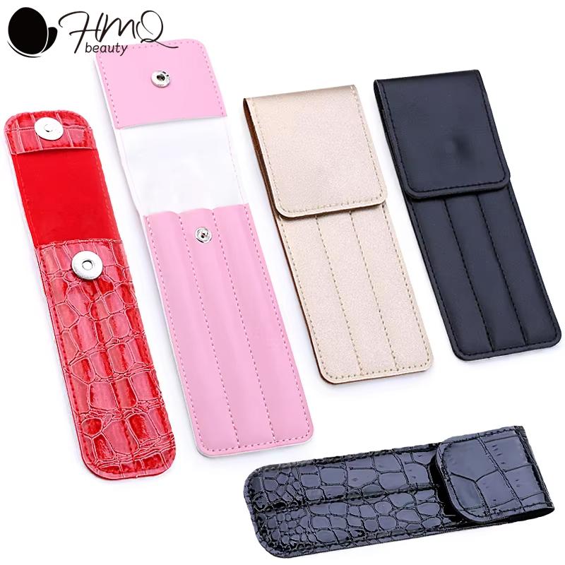 Eyelash Extension Tweezers Leather Case Professional Eyelashes Tweezer Storages Bag Portable Protect Lash Supplies Makeup Tools