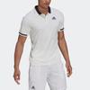 Adidas Contraste Cor Esportes Tênis Manga Curta Polo Camisa Masculina Tops Branco GT7854