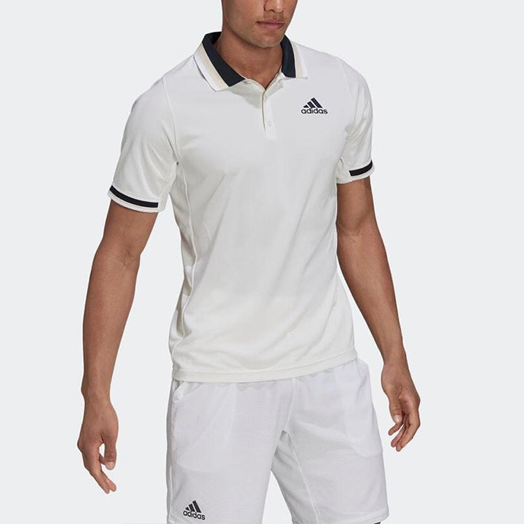 Adidas Contrast Color Sports Tennis Short Sleeve Polo Shirt Men Tops White GT7854