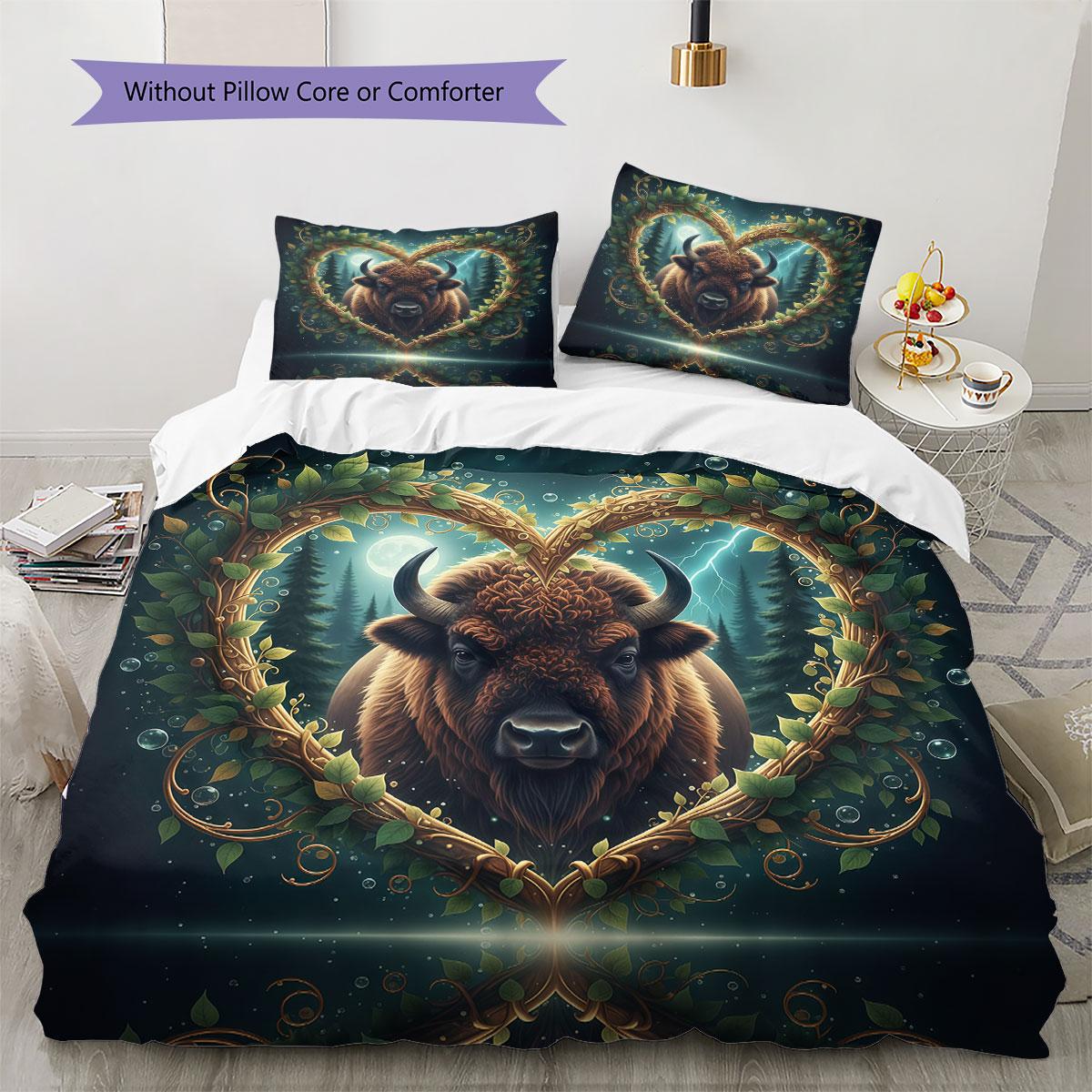 

Forestheart-shaped Pattern Bedding Quilt Set Quilt Cover Pillowcase Home Decoration Birthday Gift (1 * duvet cover + 2 * pillowcase, without core) 135x200cm