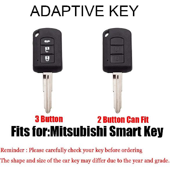 HIBEYO Key Fob Cover For Mitsubishi Eclipse Cross Outlander Sport Mirage G4 Lancer 2016- Key Case Cover For Mitsubishi Accessories With Keycha Smart