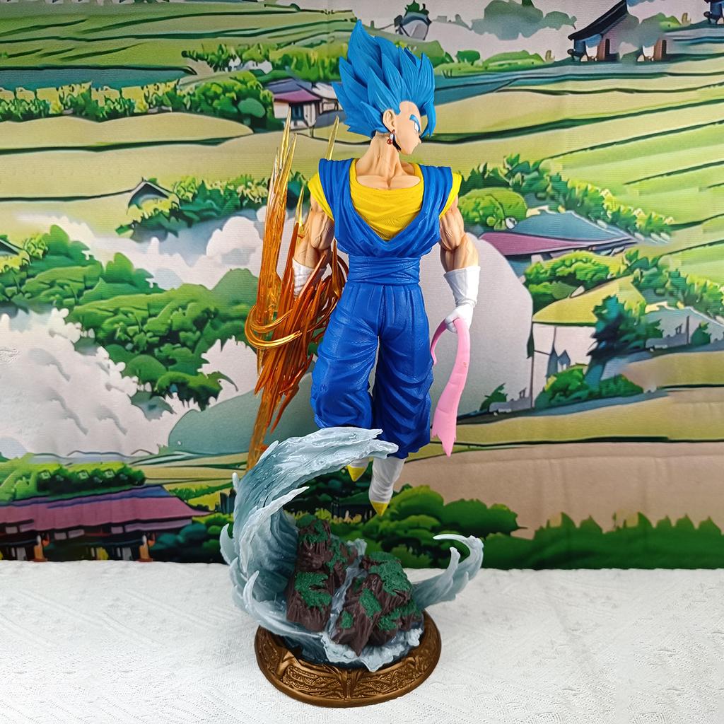 40cm/15.75inch Dragon Ball Z Vegetto Figure 3 Heads Replace Super Saiyan Action Figure Gk Statue Collection Model Toys Gifts