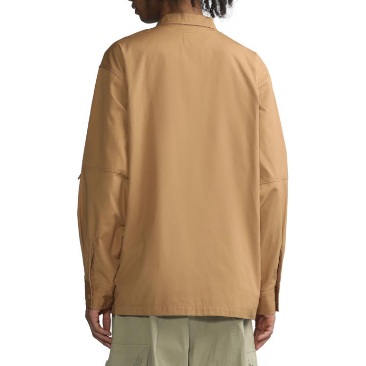 Carhartt WIP Jednobarevná bunda košile s více kapsami a zapínáním na knoflíky Pánské bundy A231025-0F0-XX