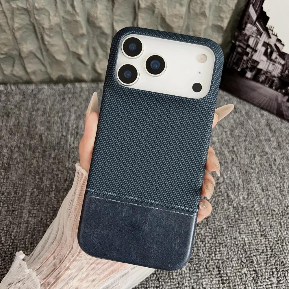 Business Skin Feel Leather for Magsafe Case for IPhone 16 15 14 Plus 13 12 17 Pro Max Air Ultra Thin Magnetic Frameless Cover
