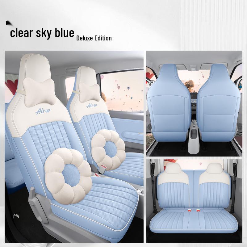 Wuling Sunny Universal Cartoon Leather Car Seat Cover, Full Surround for All Seasons.