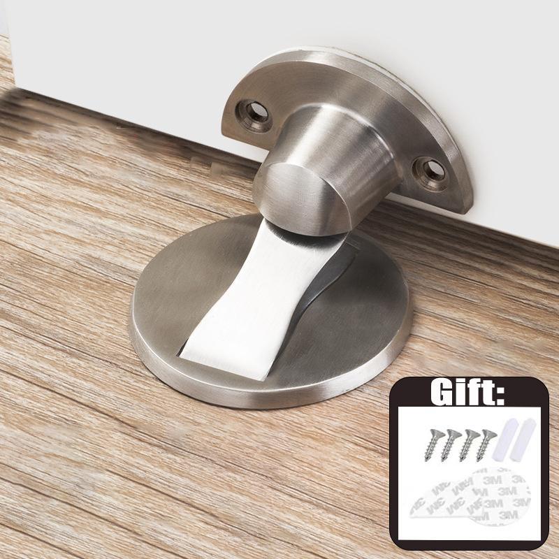 

Невидимый прочный магнитный стопор двери из цинкового сплава с защитой от ударов, фиксирующий дверной замок, напольный стопор двери без гвоздей 1PCS