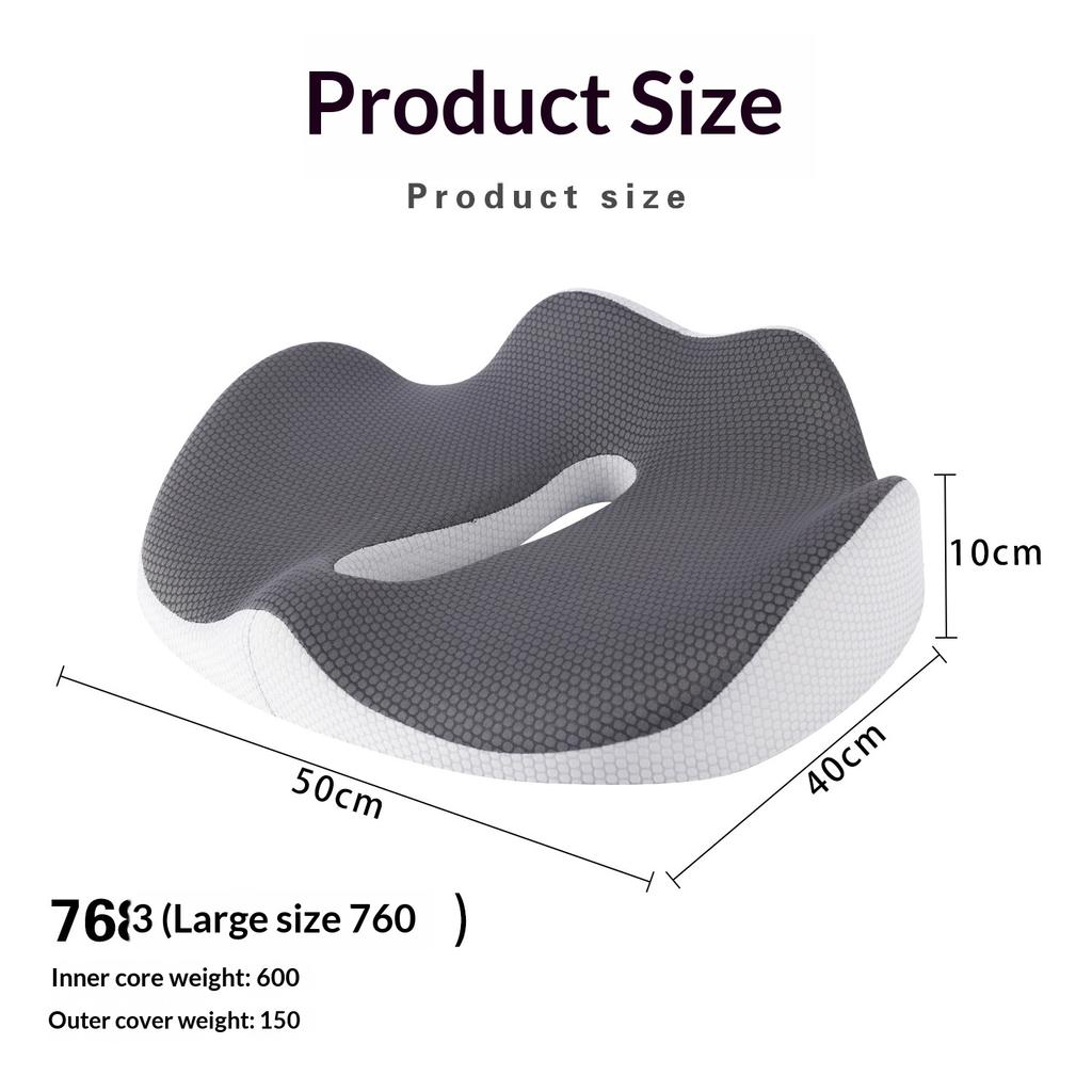 Memory Foam Seat Cushion Non-Slip & Breathable - Office Chair Cushion with Removable Washable Cover for Car Home Ack Pain Relief