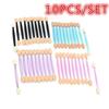 10Pcs Pro Sponge Stick Eye Shadow Brush Applicator Cosmetic Make Up Double-head Eyeshadow Brushes for Women Makeups Hot Fashion