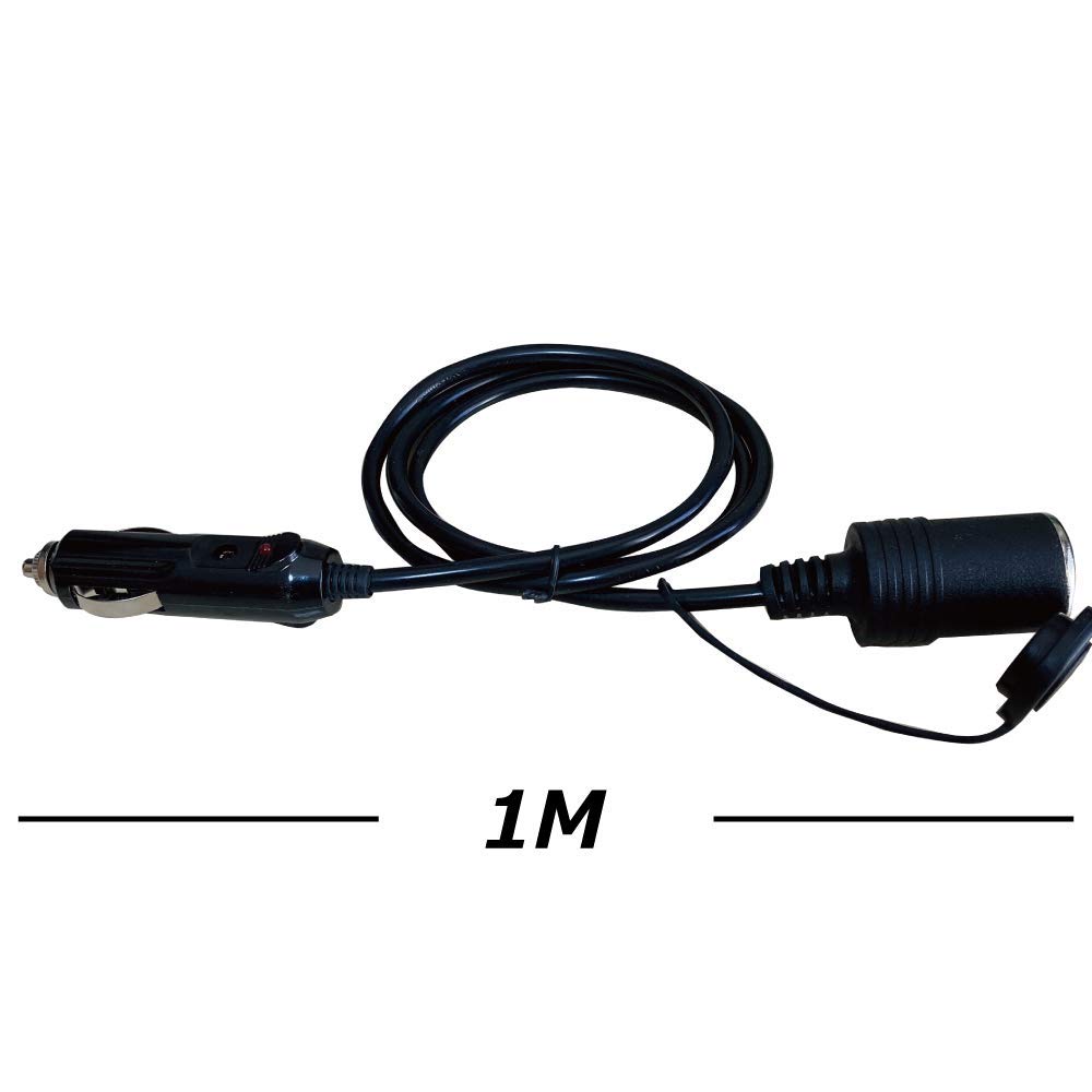 Freell Cigarette Lighter Socket Extension DC Power for 1m with Cigarette Lighter Extension Cord for Cigarette Extension Plug Cable, Supply, 12V/24V,