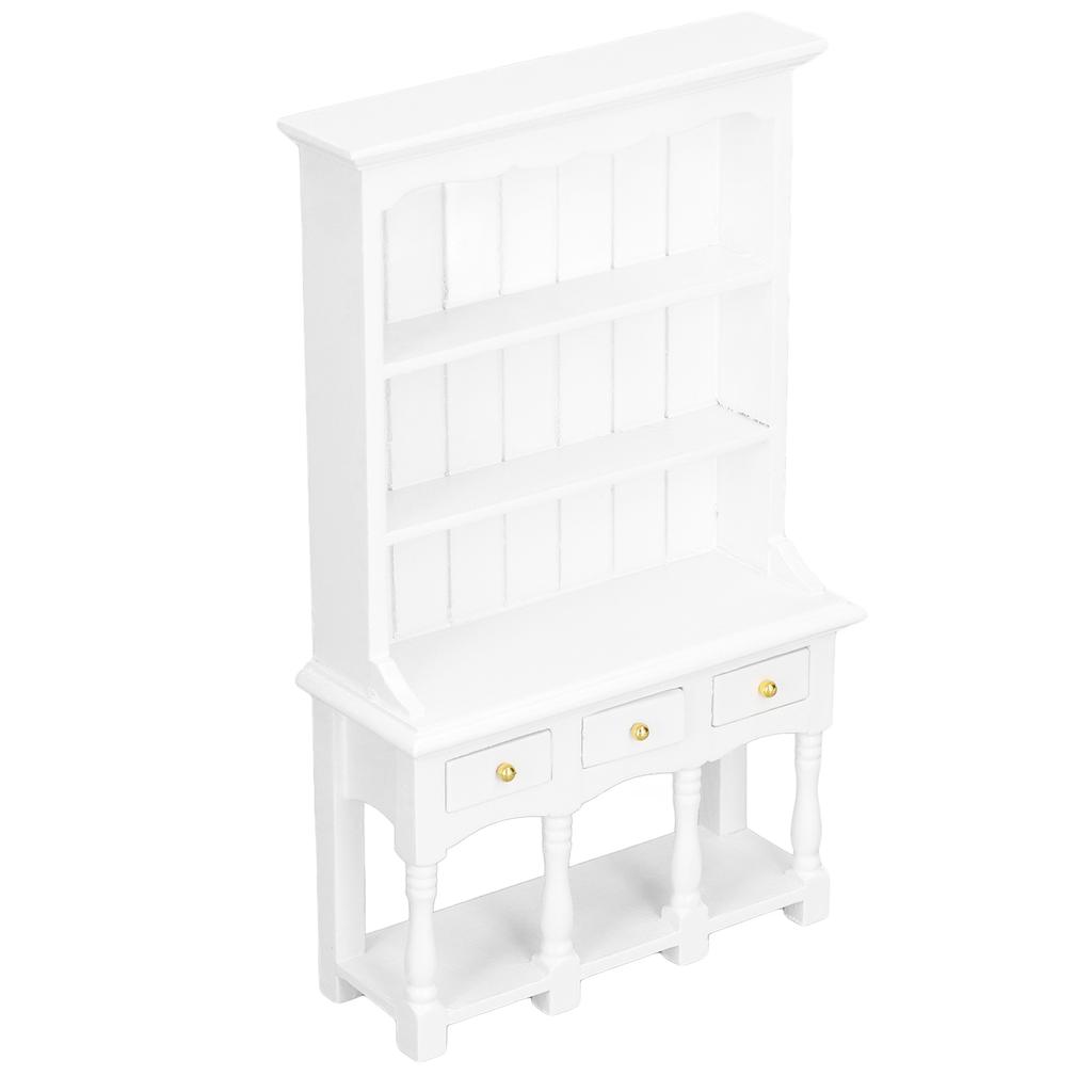 1:12 Dollhouse Bookshelf Wooden Simulated Miniature Bookcase Cabinet Furniture Decoration Accessories