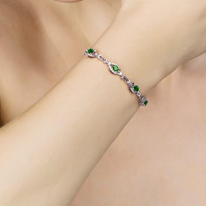 Sace Gems Zirkon-Armband, Schmuck, geometrische Perlenkette, Gliederarmbänder, modisches, feines Hochzeitsgeschenk für Freundin und Frauen