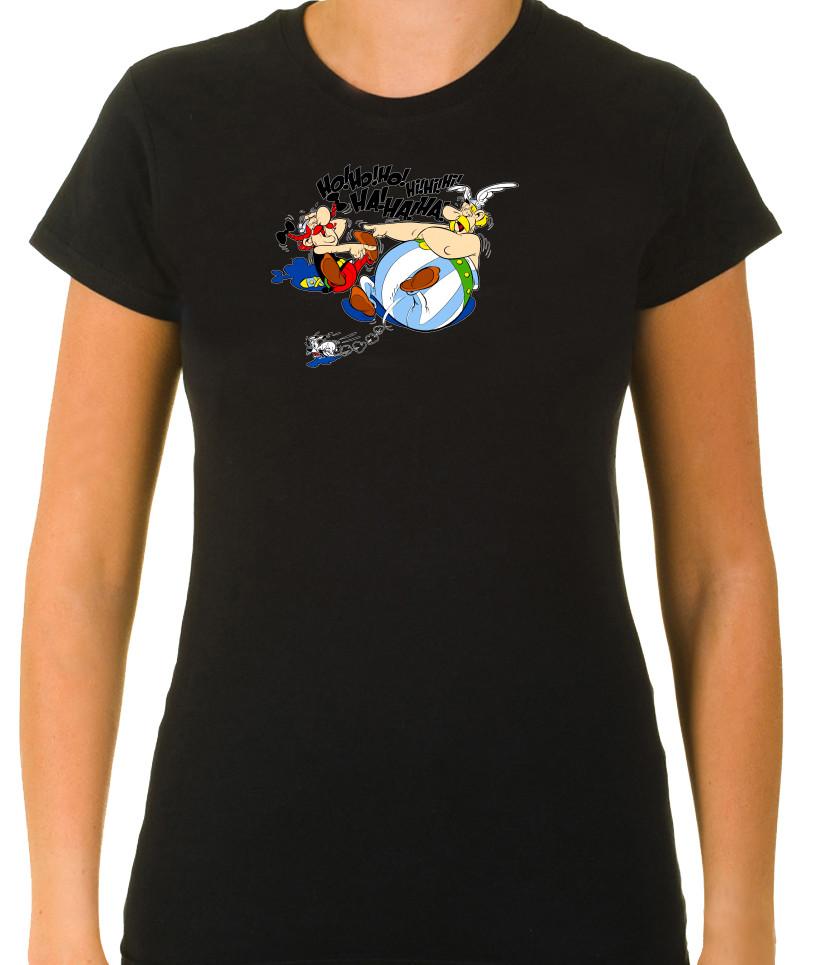 Asterix and Obelix Funny Characters  3/4 Short Sleeve T Shirt Woman F172