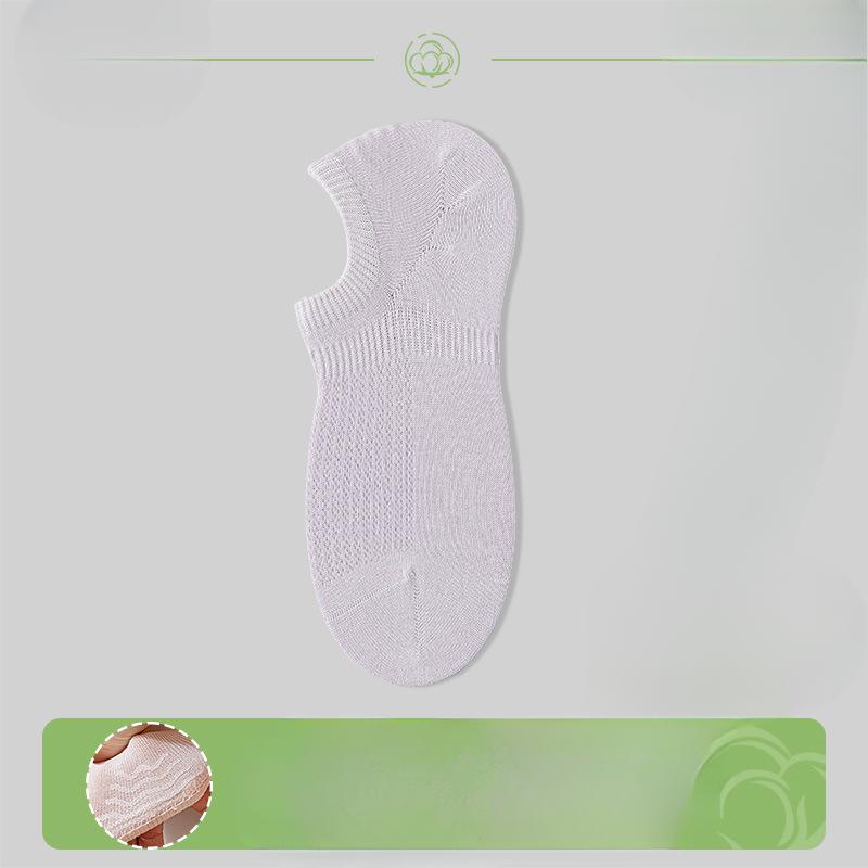 Female Summer Thin New Solid Color Mesh Breathable Boat Socks