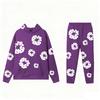 Set Felpa Streetwear Donna Stampa Kapok Vestibilità Larga Manica Lunga Outfit Casual