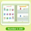 4Pcs Writing Exercise Book Practice Copybook Handwriting Workbook Kit with Letters Numbers English Grooved Learning Activity Workbook for Kids