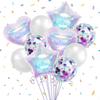 Bunte Folienballons Schillernder Herzförmiger Ballon Neues Schmetterlingsballon-Set Geburtstagsparty