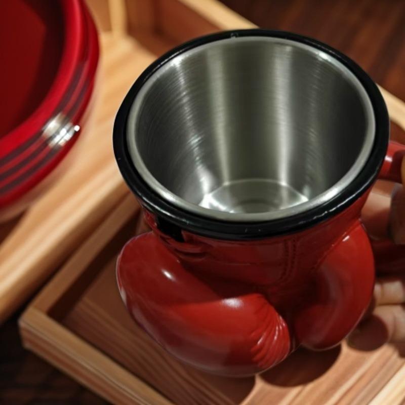 1PC Weird Boxing Gloves Mug Stainless Steel Cup Coffee Cup Resin Crafts Tabletop Ornament
