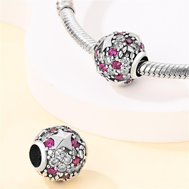 Copper Purple Classic Retro Heart Lotus Angel Shape Pattern Charms Beads Fit 3Mm Original Bracelet Diy Jewelry Gift