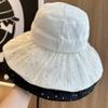 New Fisherman's Hat Women's Sequins Retro Elegant Spring and Summer Lightweight Breathable Sunshade Sunscreen Hat Fashion