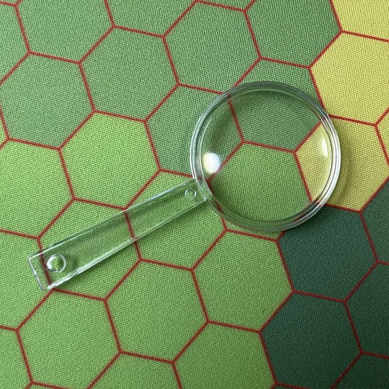 5Pcs Magnifier 40mm Acrylic Magnifying Glass Teaching Accessories Children Portable Plastic High-definition Magnifying Glass