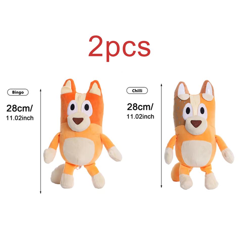 Bluey Family Cartoon Soft Plush Dolls Eyed Bingo Dog Stuffed Plush Pillow Toys Ideal Gift Family Series Parent-Child Plush Toys