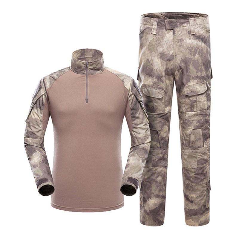 Herren Taktisches Camouflage Kampfanzug Set Langarm Militärstil Outdoor Trainingsanzug