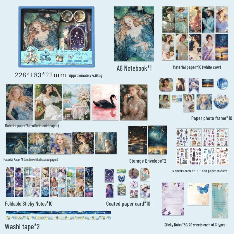 ZABC Poetic Years Journal Gift Box Set: 124-Piece DIY Kit in 4 Styles