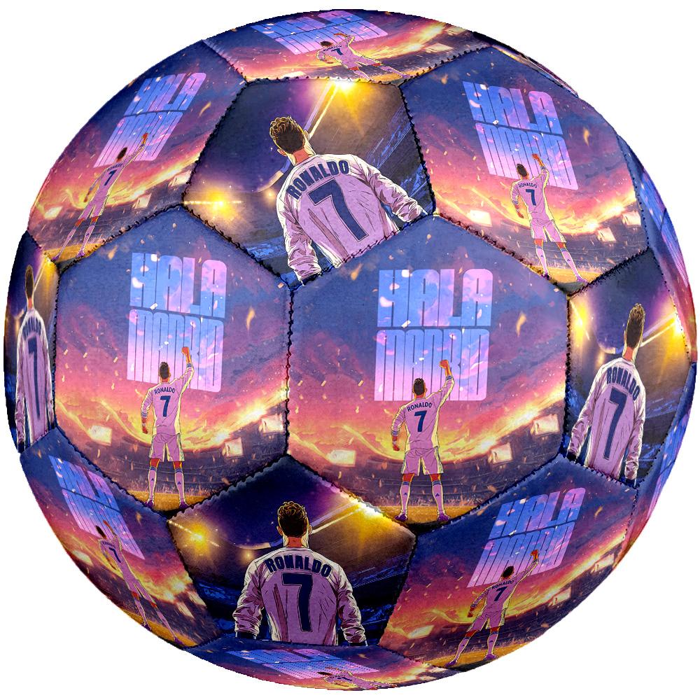 Ronaldo's Dynamic Leap Size 5 Soccer Ball Machine Sewn Indoor/Outdoor Training and Matches Unique Gift for Soccer Lovers