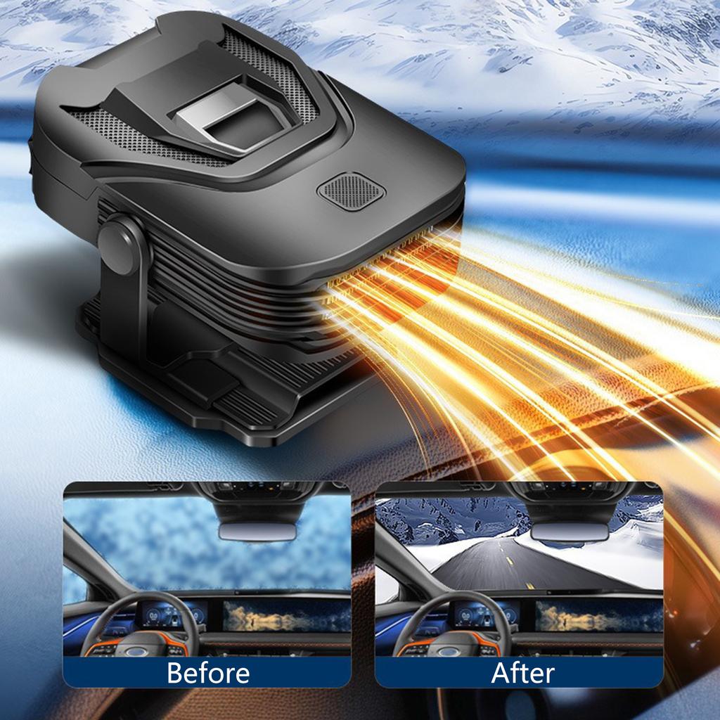 Rapid Heating Car Fan Heater 12V 150W Convenient Defrosting Tool Defroster ABS for Frosty Mornings & Foggy Conditions