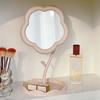 Flower Desk Makeup Mirror with Storage Tray 360 Degrees Rotation Desktop Vanity Mirror Multi-purpose Women Cosmetic Table Mirror Jewelry Organizer