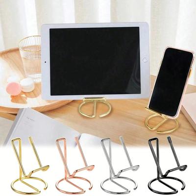 Tragbarer Handy-Ständer für den Schreibtisch Einfacher Metall-Visitenkartenhalter Universelles Aufbewahrungsregal Zubehör Geeignet für Handy-Tablet
