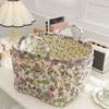 Pastoral Style Fabric Storage Basket Stackable Sundries Storage Organizer Picnic Basket  for Home