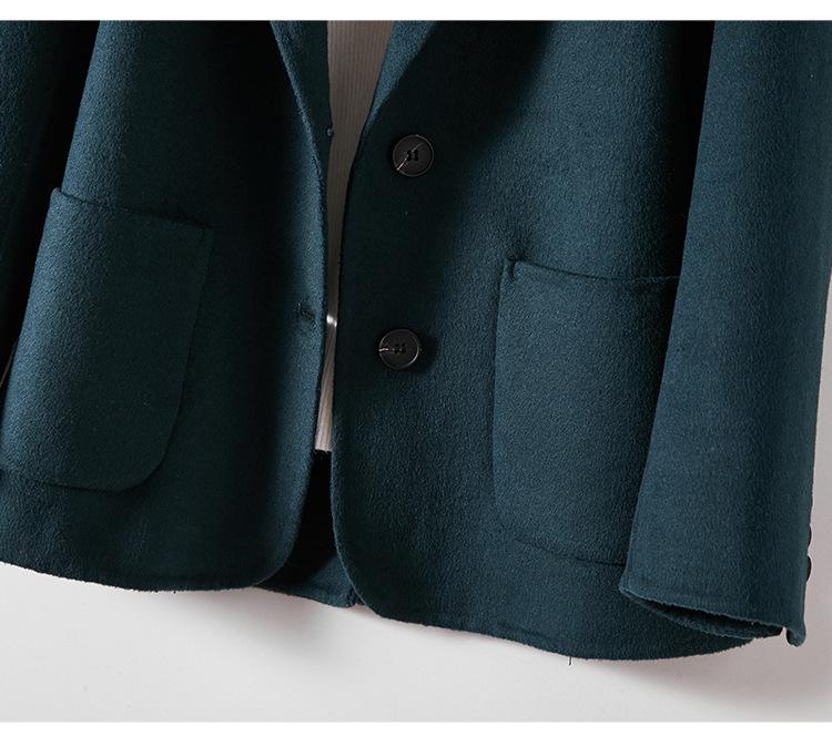 2025 Women's Autumn/Winter Slimming Wool Blazer – Elegant Double-Faced Wool Coat for Commuting