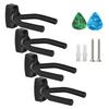 4Pcs Guitar Hangers Wall Mount Guitar Holder Guitar Ukulele Bass Support Display