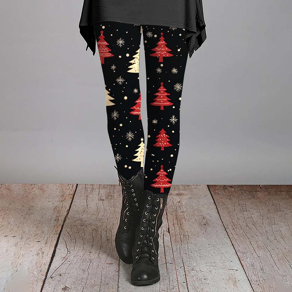 Women's Fashion Halloween Printed Stretch Bottoms Sleep Casual Home Pants