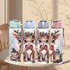 1PC Christmas Deer Snow Winter Animal Art 750ml Color Plastic Sports Water Bottle Leakproof Flip Straw Lid Suitable for Sports Office Home Use