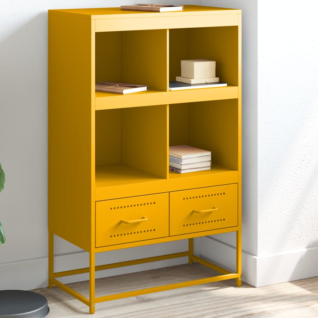 Highboard Mustard Yellow 68x39x111.5 Cm Steel