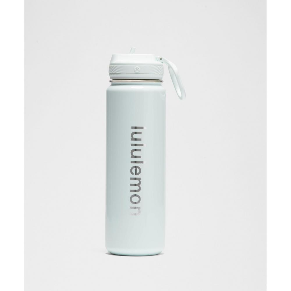 

Lululemon Бутылка Back To Life Sport 24 унции с соломенной крышкой Shine Mint Breeze Silver ONE SIZE