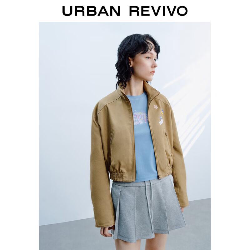 

Женская куртка UR с узором из наклеек, воротником-стойкой XS