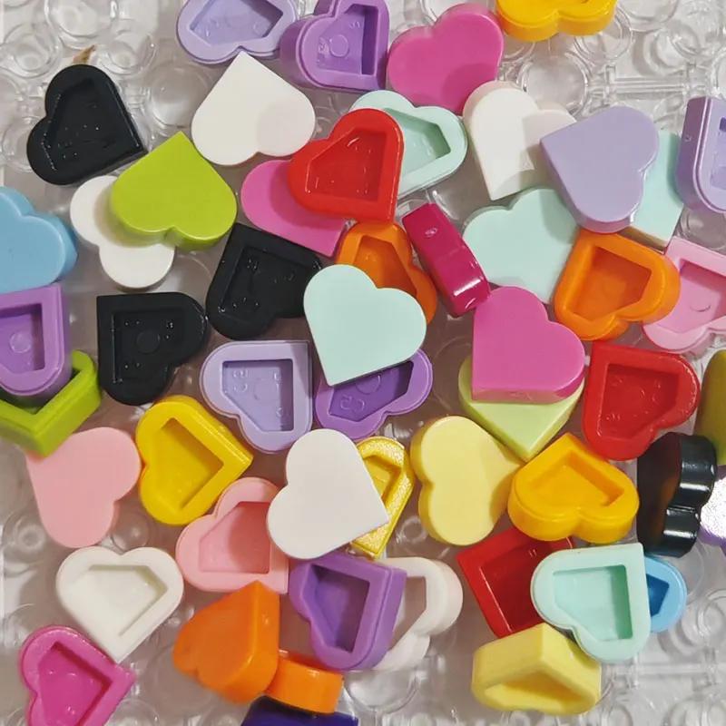Non-Toxic Love Heart Shaped Small Building Blocks Part Moc 1X1 Smooth Bricks Mix Colors Diy Parts Compatible With Lego 39739