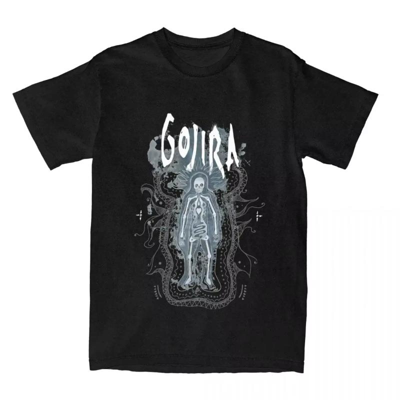 Summer Hot Sale Men's Gojiras Rock Metal Strap T-Shirt Vintage Short Sleeve Crew Neck T-Shirt Men's Casual Fashion T-Shirt