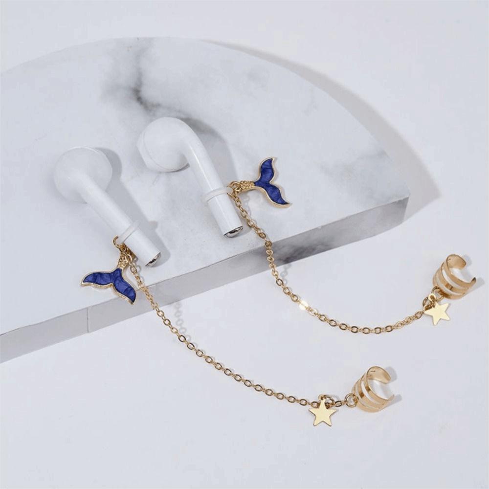 2pcs/pair Ear Decor Anti-lost Ear Clip Star Headphone Chains Anti-Lost Earphone Clip  Best Gifts