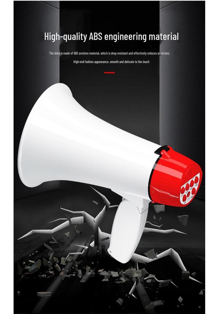 Dual Battery Outdoor Megaphone with Amplification and Recording for Stall Promotion