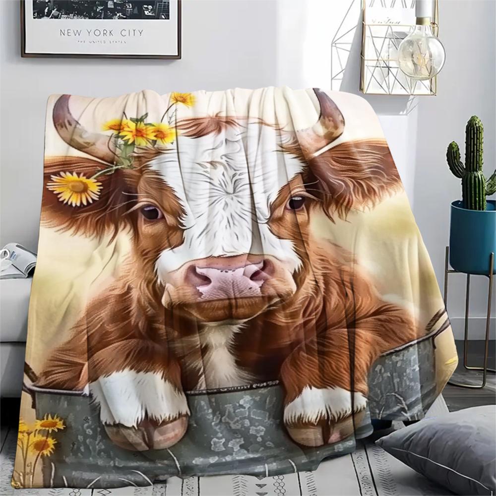 1 Peça Manta de Flanela com Estampa de Desenho Animado, Alta Qualidade Confortável para Todas as Estações, Decoração de Casa, Calor e Conforto, Perfeita para Presente de Natal Aniversário