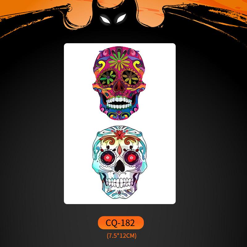 Nuevos Halloween 2024 Pegatinas de Tatuaje de Cara de Boca Grande Aterradoras - Divertido, Impermeable, Maquillaje de Fiesta Colorido