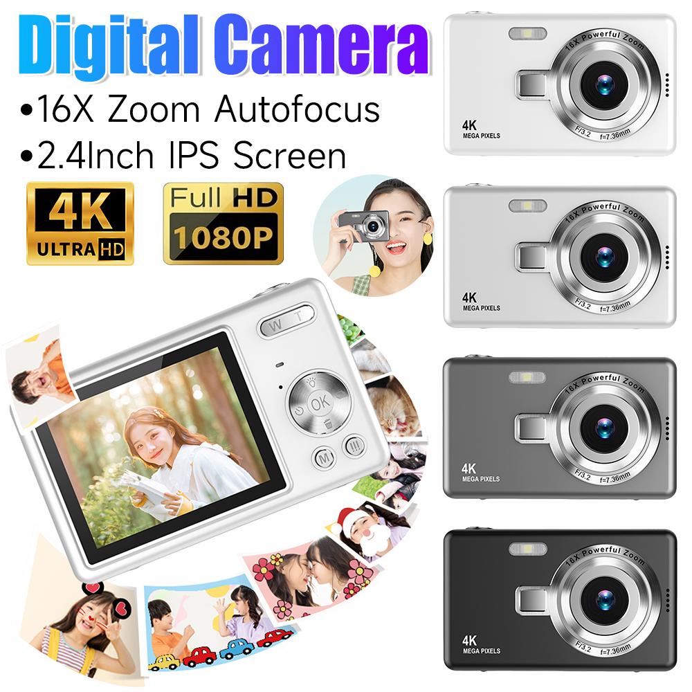 4K HD 1080P Digital Camera 96MP Autofocus Vlogging Camera 2.4 Inch IPS Screen Portable Vlogging Camera for Photography & Video