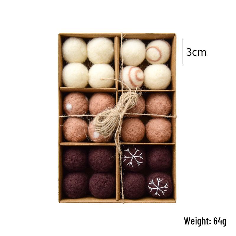 NUCHI 24-Piece Felt Christmas Ornaments Set - Balls & Scene Decorations