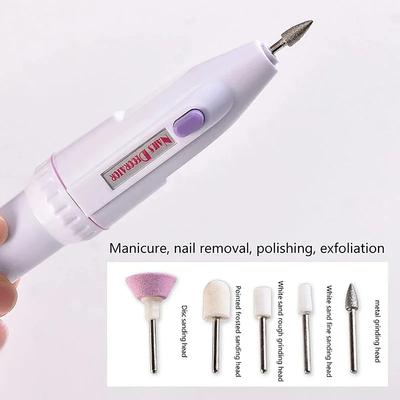 Elektrická vrtačka na nehty 5 v 1 s lehkou přenosnou mini elektrickou manikúrou Art Pen Nástroje pro odstraňovač gelu